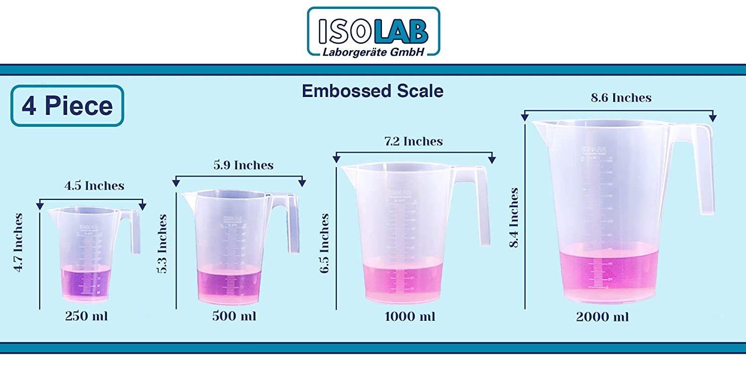 isolab-beaker-becher-mit-griff-4er-set-250-2000-ml-pp image 6