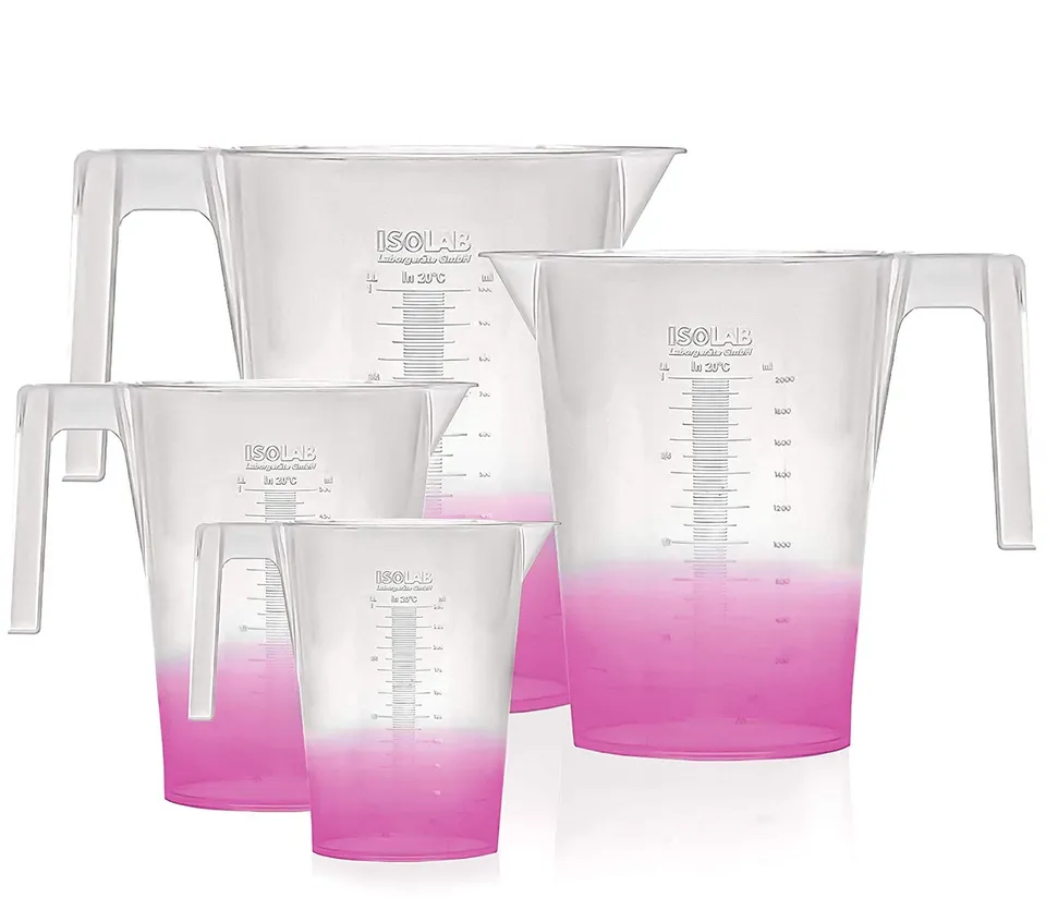 isolab-beaker-becher-mit-griff-4er-set-250-2000-ml-pp image 1