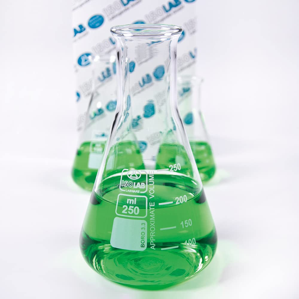 isolab-erlenmeyer-50-100-250-ml-enghals-kolben-3er-set-glas image 5
