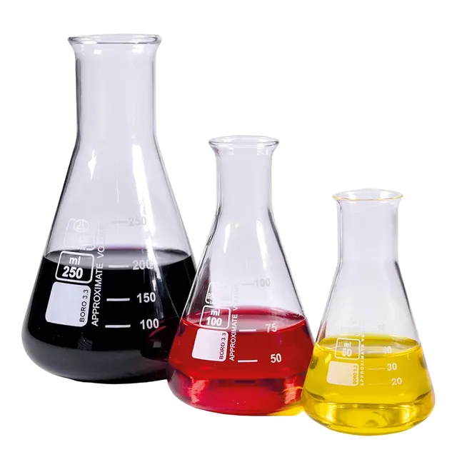 isolab-erlenmeyer-50-100-250-ml-enghals-kolben-3er-set-glas image 1